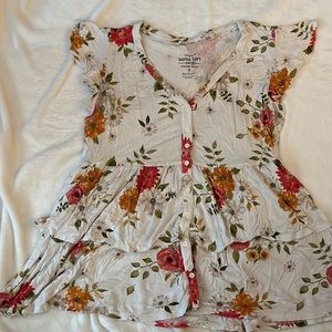 Torrid off white floral shirt
